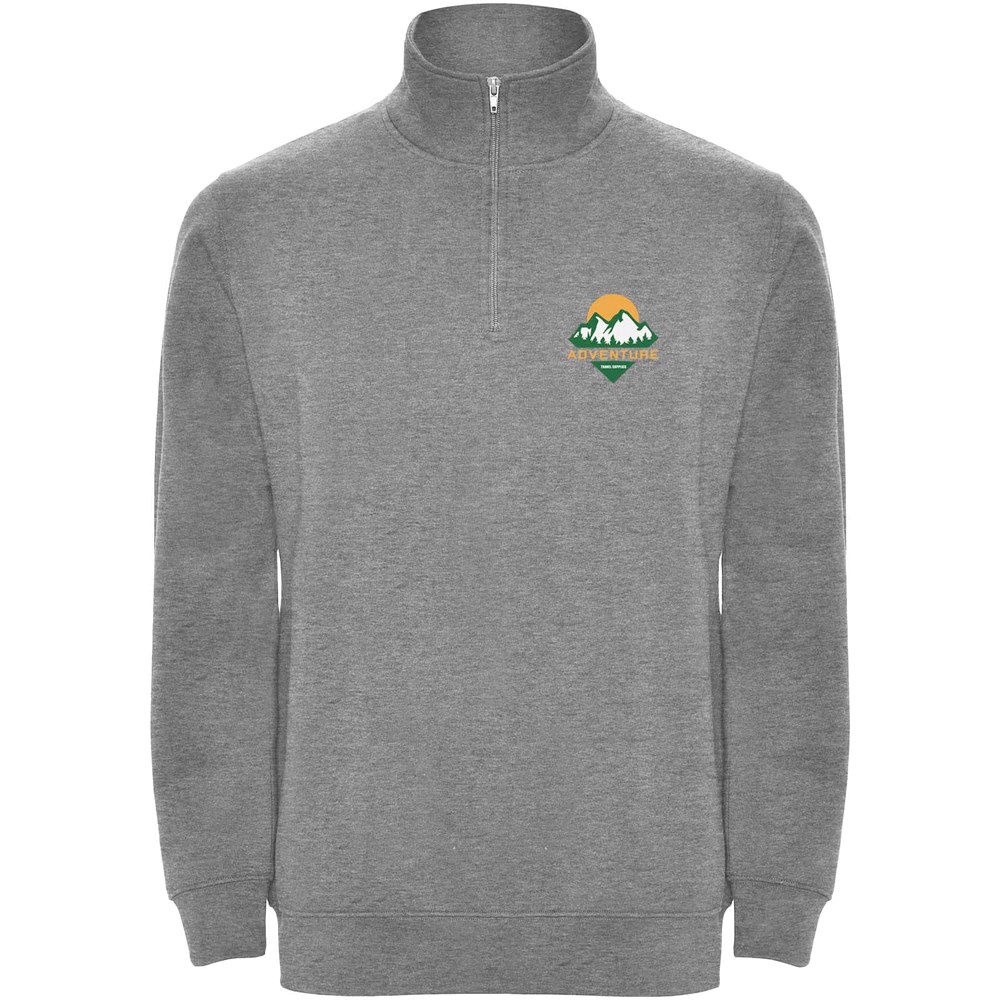 Aneto Pullover mit Viertelreissverschluss Marl Grey