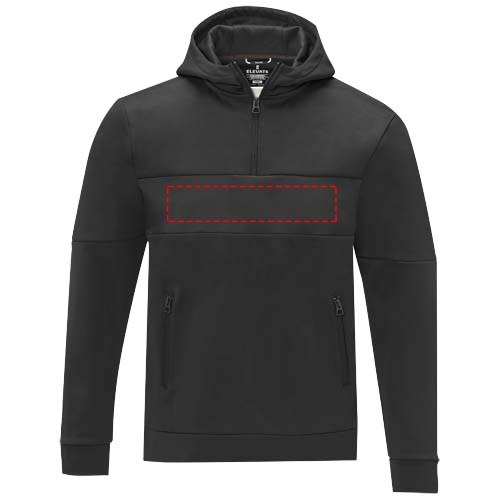 Sayan Kapuzenpullover mit halbem Reissverschluss für Herren schwarz