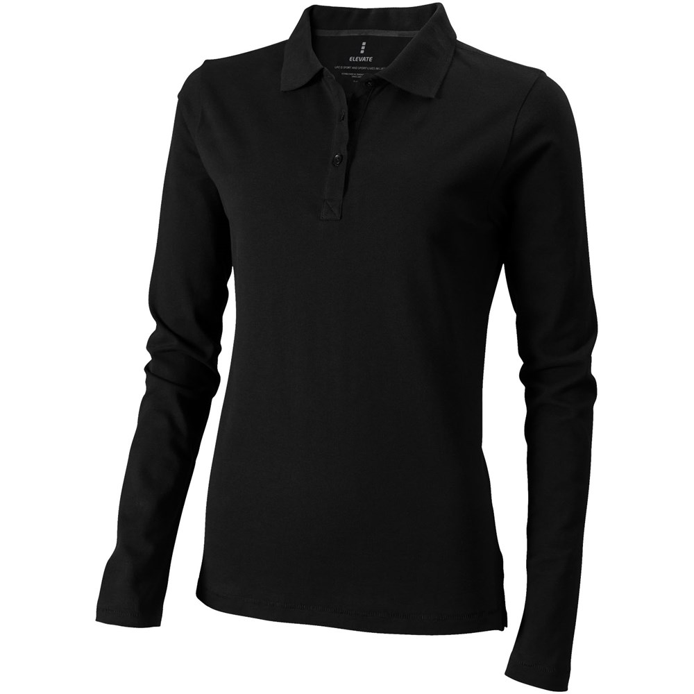 Oakville Langarm Poloshirt für Damen schwarz