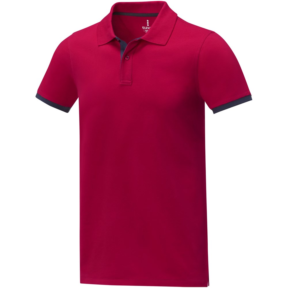 Morgan Polo für Herren, zweifarbig rot