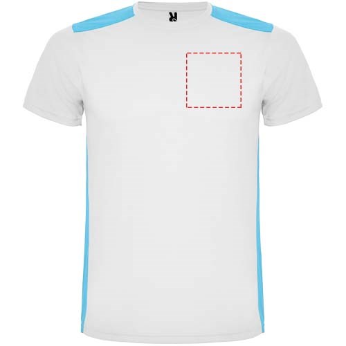 Detroit T-Shirt Unisex aus recyceltem Material weiss, türkis