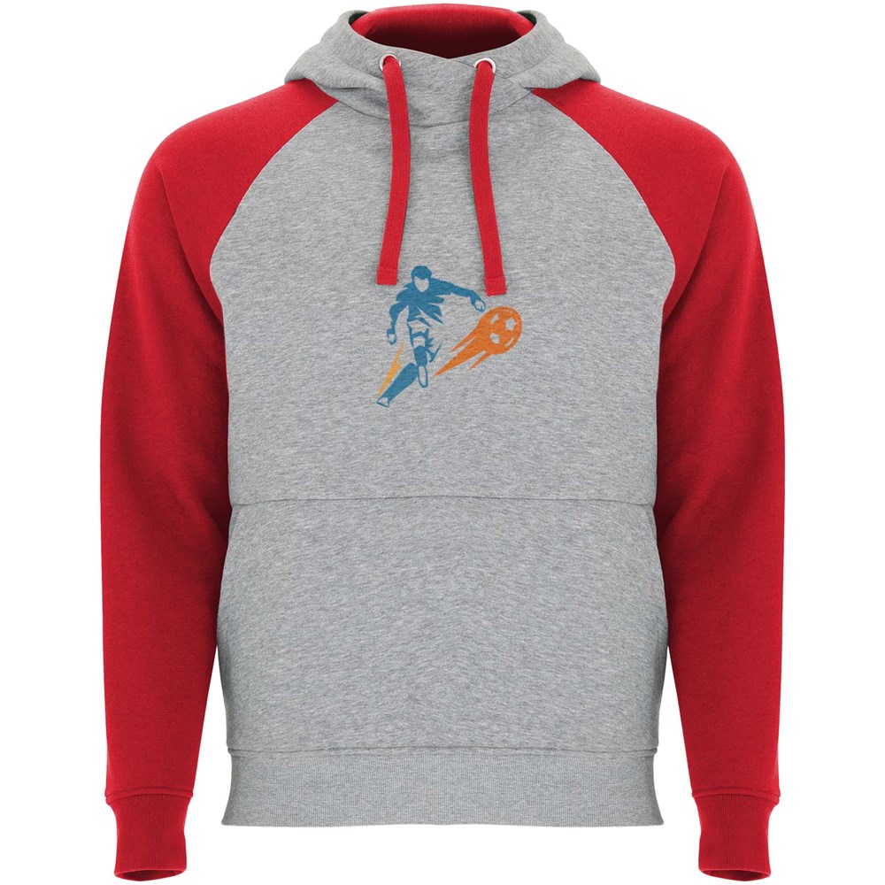 Badet zweifarbiger Kapuzenpullover für Kinder heather grau, rot