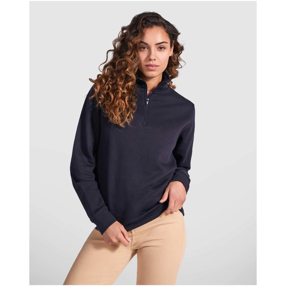 Aneto Pullover mit Viertelreissverschluss weiss