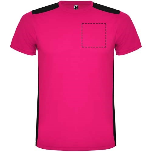 Detroit T-Shirt Unisex aus recyceltem Material fuchsia, schwarz