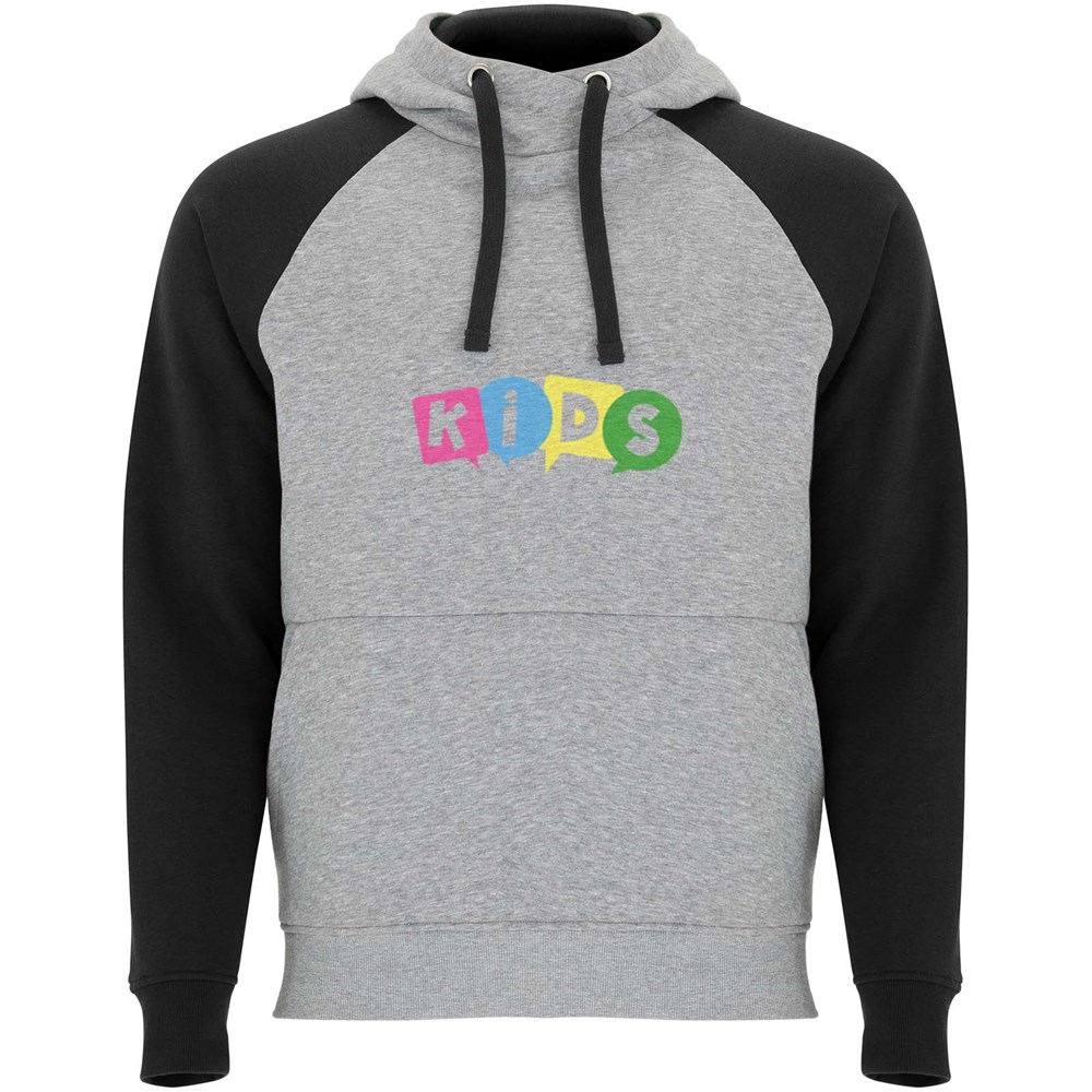 Badet zweifarbiger Kapuzenpullover für Kinder heather grau, schwarz