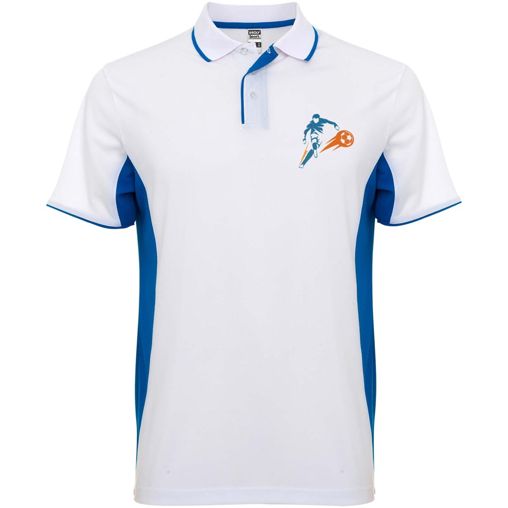 Montmelo Sport Poloshirt Unisex weiss, royalblau