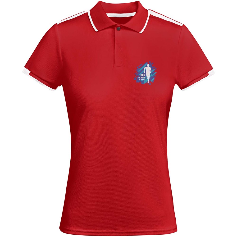 Tamil Sport Poloshirt für Damen rot, weiss