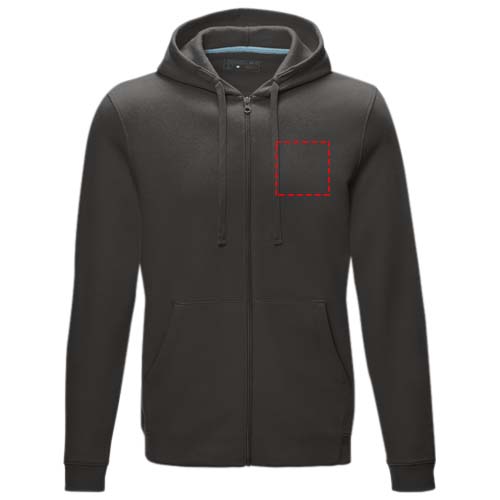 Ruby Hoodie mit durchgehendem Reissverschluss aus Bio-Material für Herren storm grey