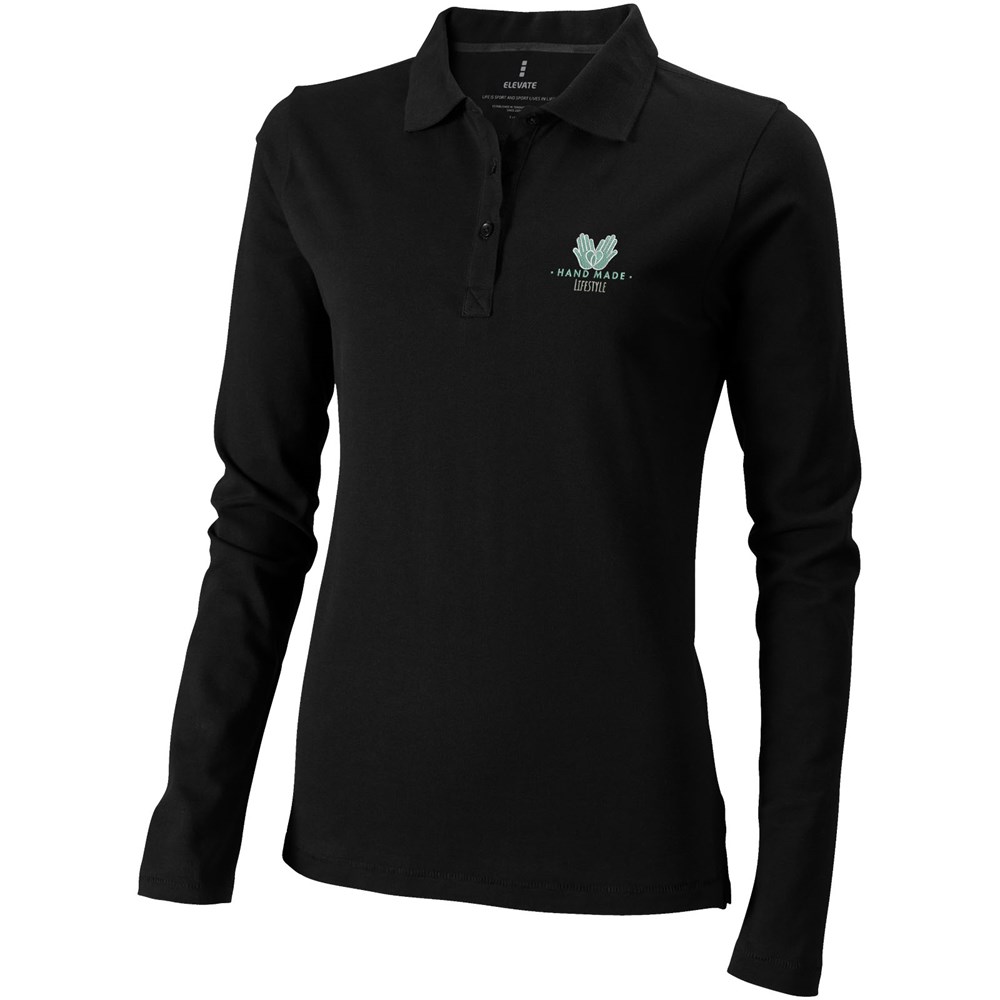 Oakville Langarm Poloshirt für Damen schwarz