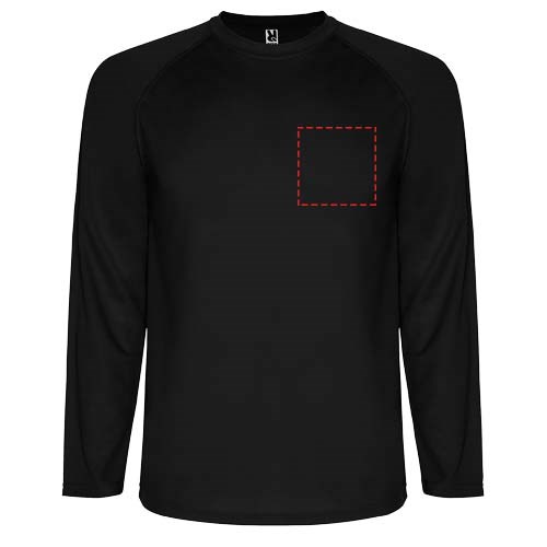 Montecarlo Langarm Sport-Shirt für Männer schwarz