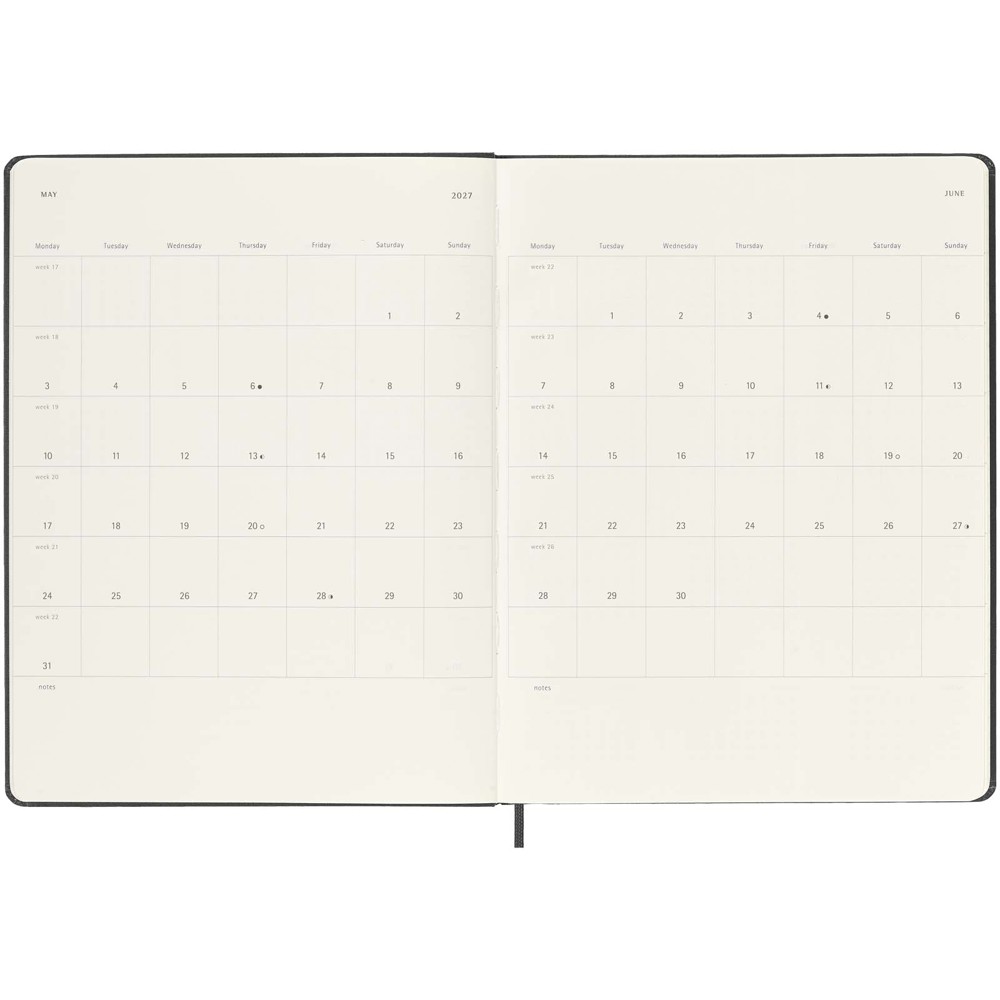 Moleskine Hardcover 12 Monate Wochenkalender XL