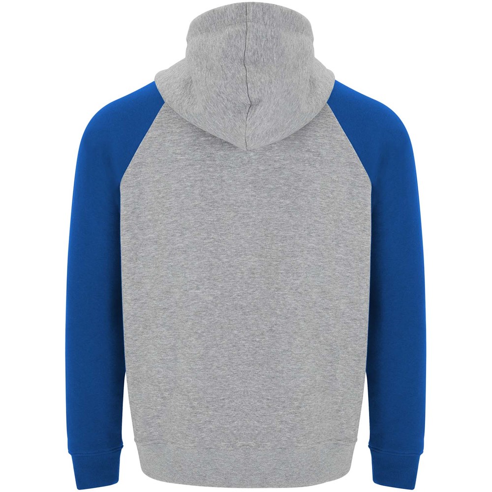Badet zweifarbiger Kapuzenpullover Unisex heather grau, royalblau