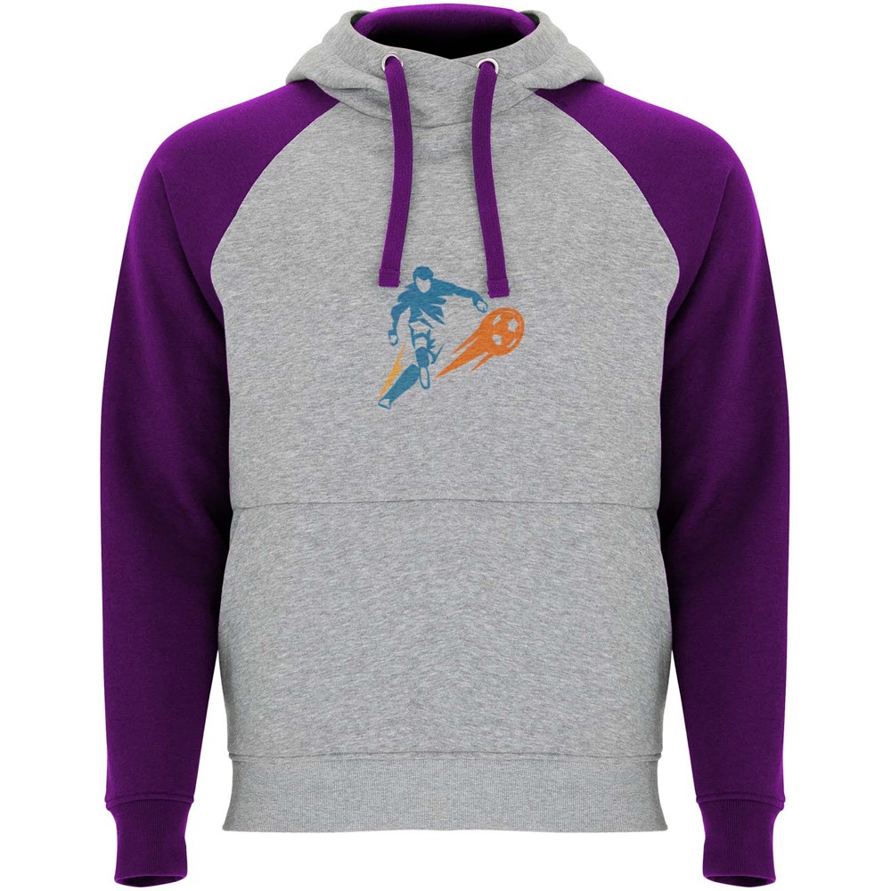 Badet zweifarbiger Kapuzenpullover für Kinder heather grau, lila
