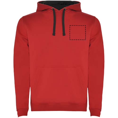 Urban Kapuzenpullover für Herren rot, schwarz