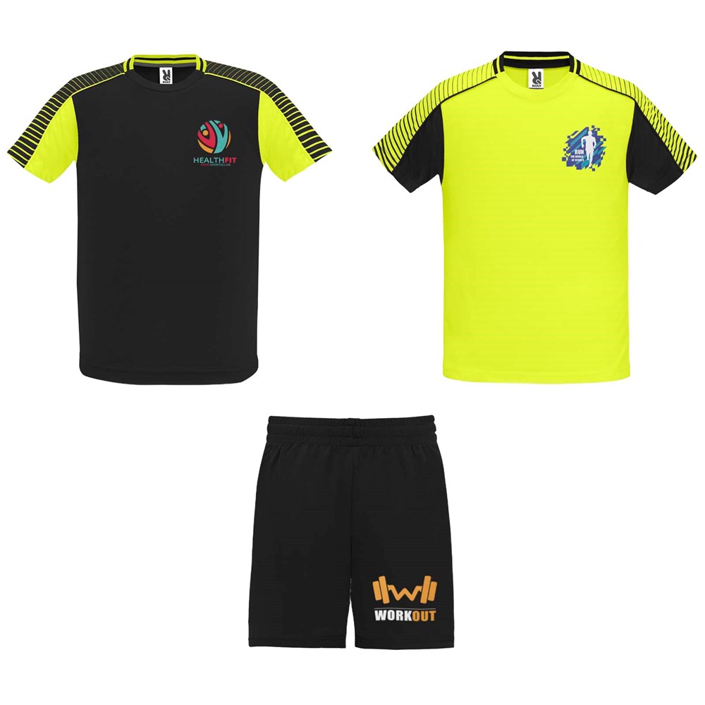 Juve Sport-Set Unisex Fluor Yellow, schwarz