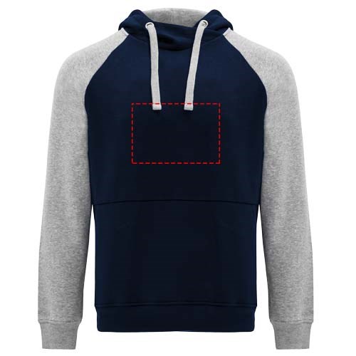 Badet zweifarbiger Kapuzenpullover für Kinder Navy Blue, heather grau