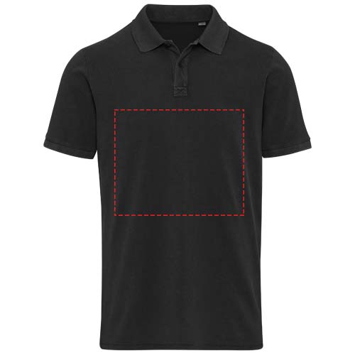 Calgary Poloshirt für Herren im Washed Look, 200 g/m2 schwarz