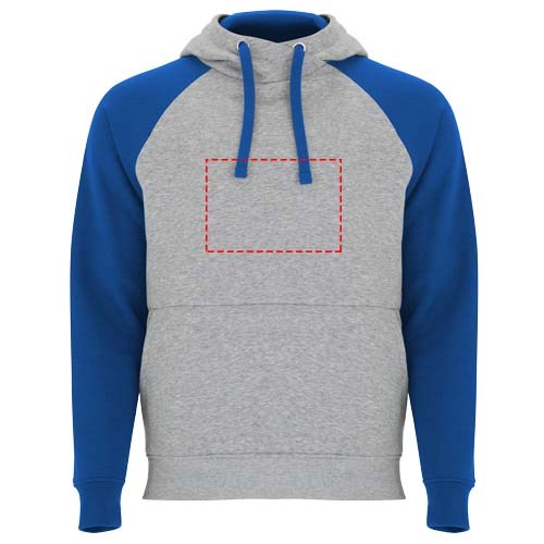 Badet zweifarbiger Kapuzenpullover für Kinder heather grau, royalblau