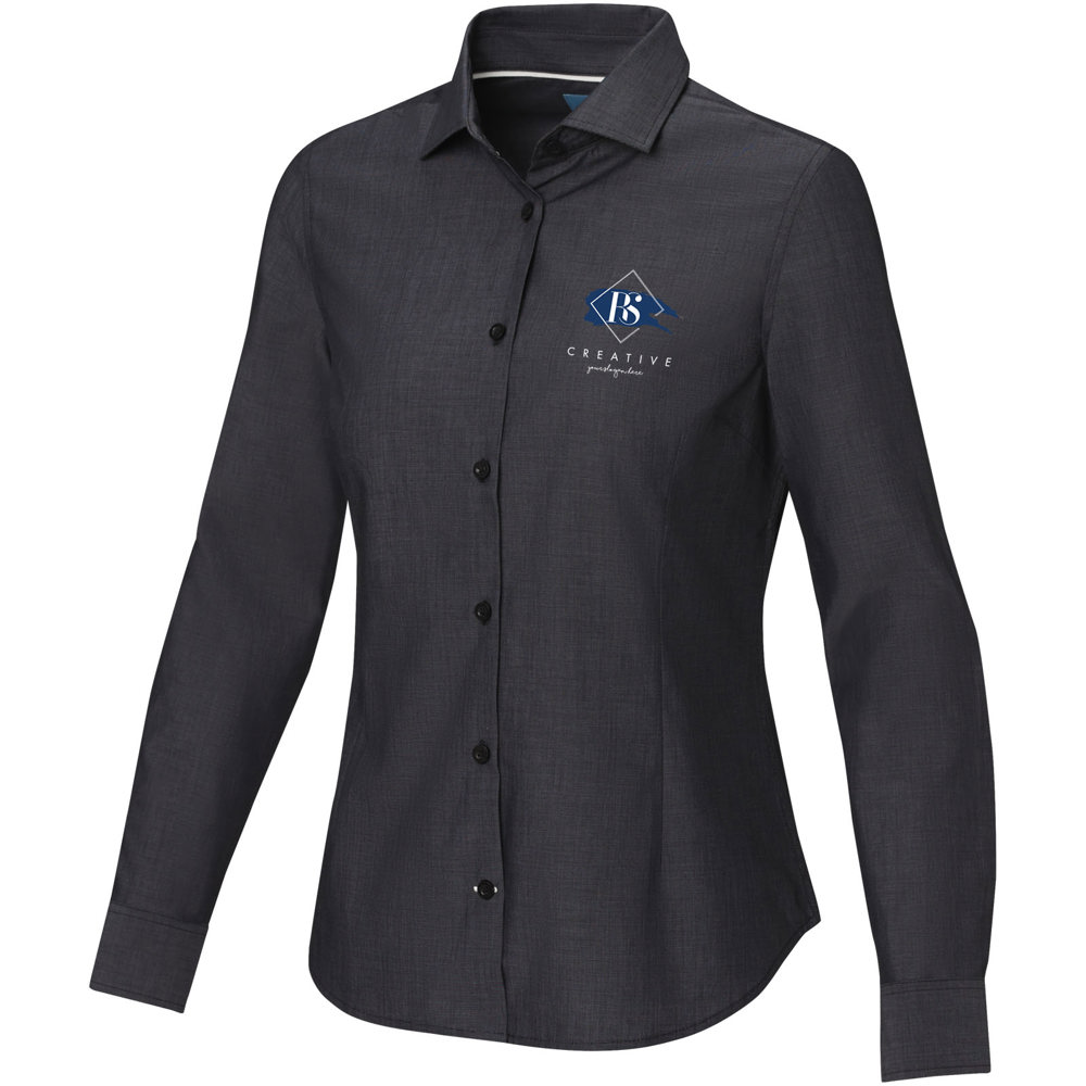 Cuprite Langarm Shirt aus Bio-Baumwolle für Damen schwarz