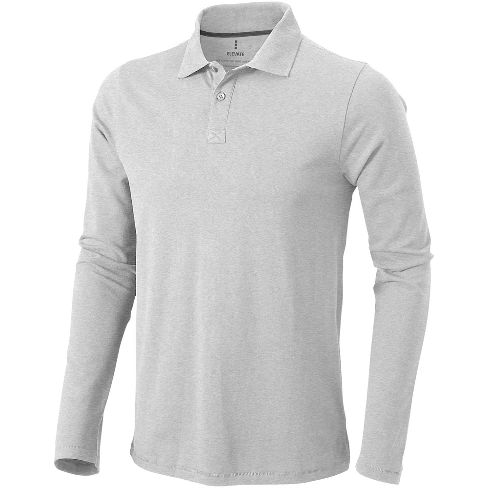 Oakville Langarm Poloshirt für Herren grau meliert