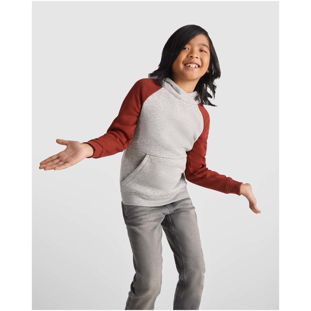 Badet zweifarbiger Kapuzenpullover für Kinder heather grau, Garnet