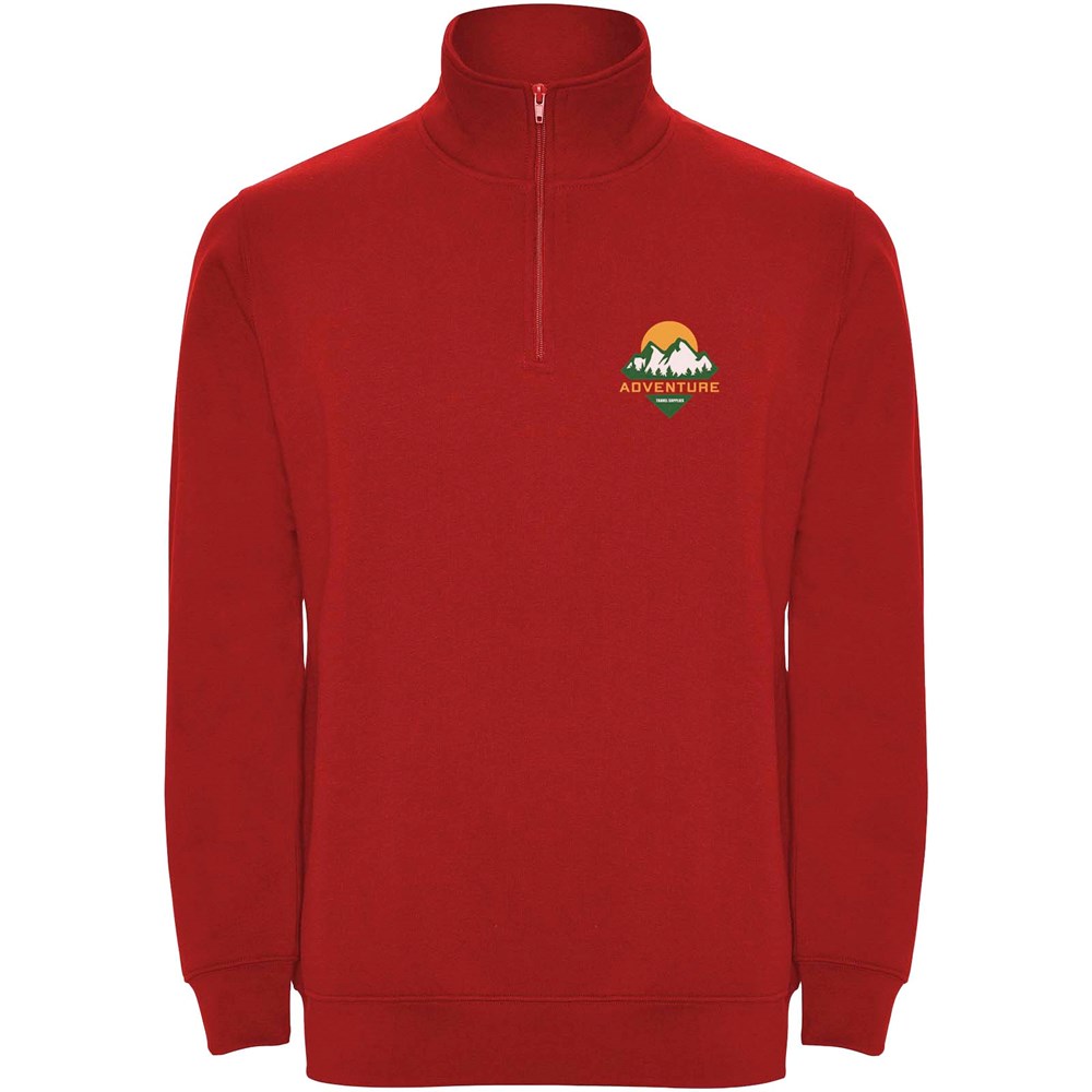 Aneto Pullover mit Viertelreissverschluss rot