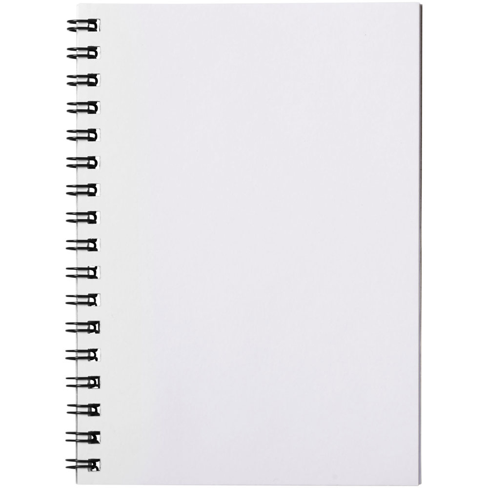 Desk-Mate® A6 Notizbuch mit Kunststoff Cover und Spiralbindung weiss, schwarz