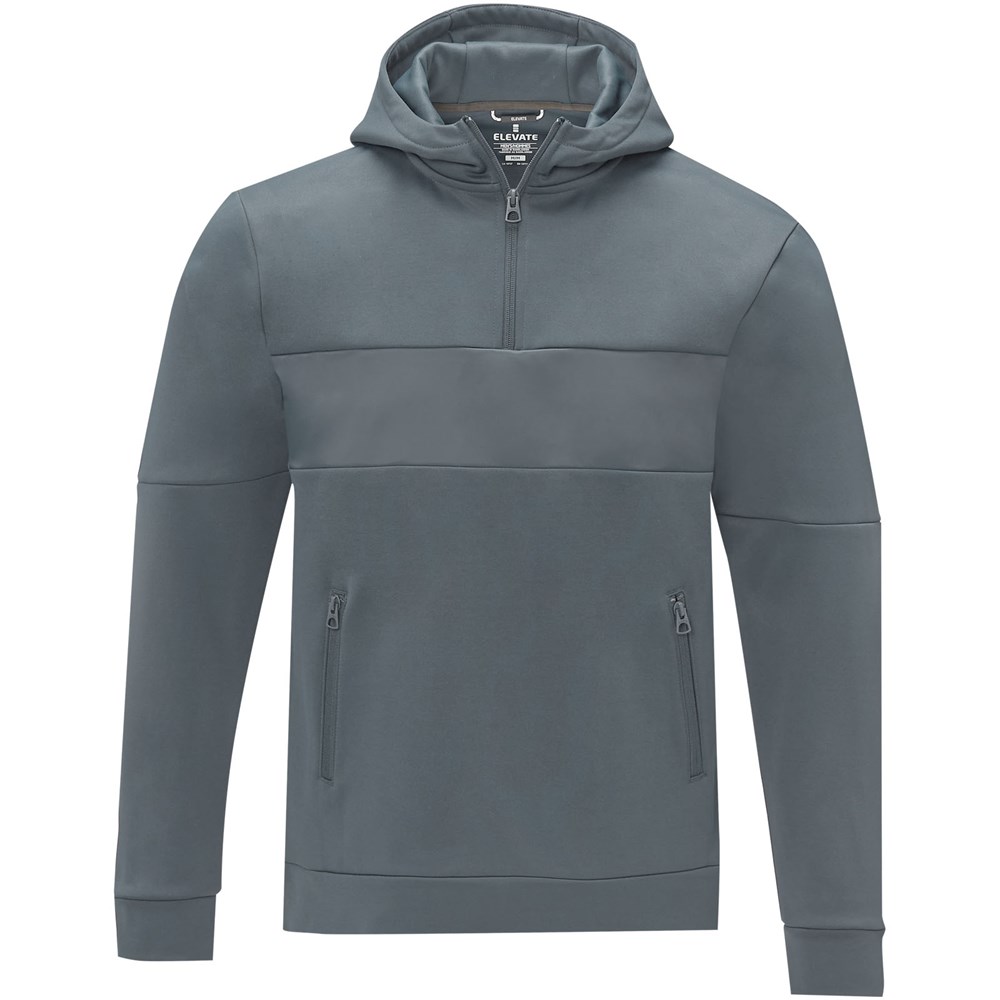 Sayan Kapuzenpullover mit halbem Reissverschluss für Herren stahlgrau