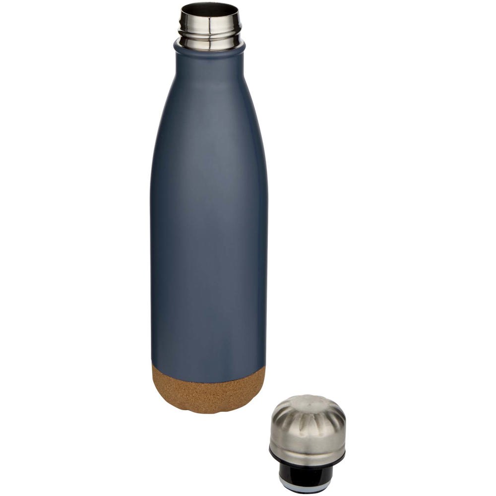 Cove 500 ml doppelwandige, vakuumisolierte Trinkflasche aus Edelstahl mit Korkdetails