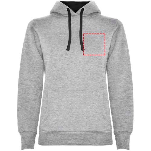 Urban Kapuzenpullover für Damen Marl Grey, schwarz