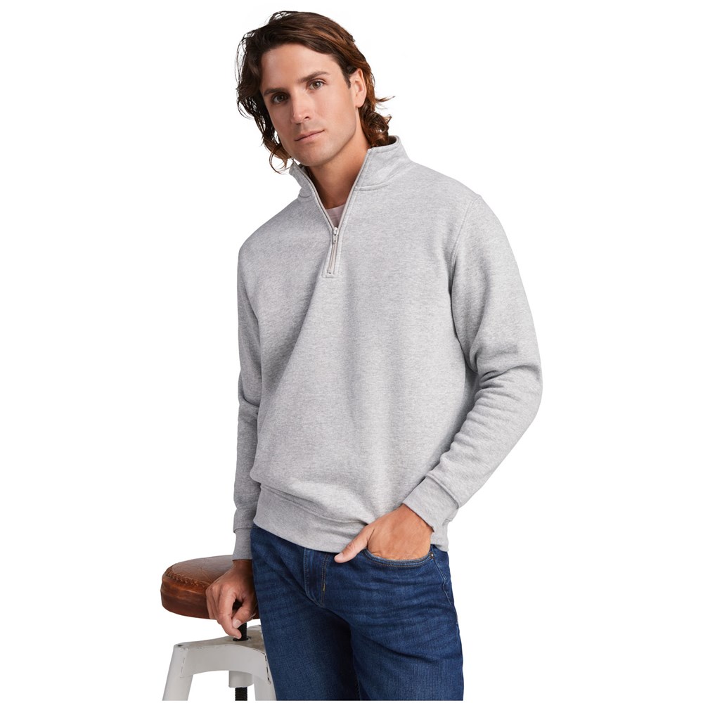 Aneto Pullover mit Viertelreissverschluss rot