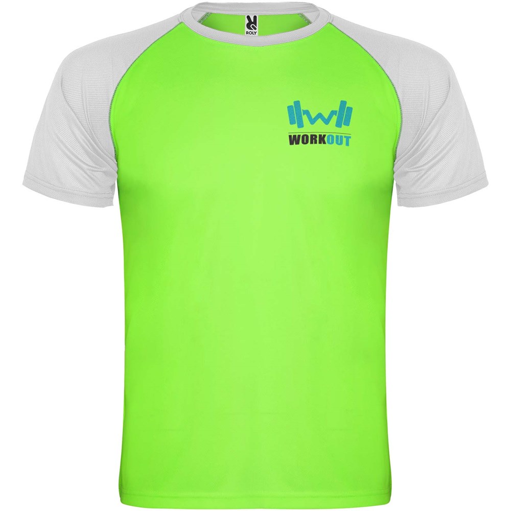Indianapolis Sport T-Shirt für Kinder Fluor Green, weiss