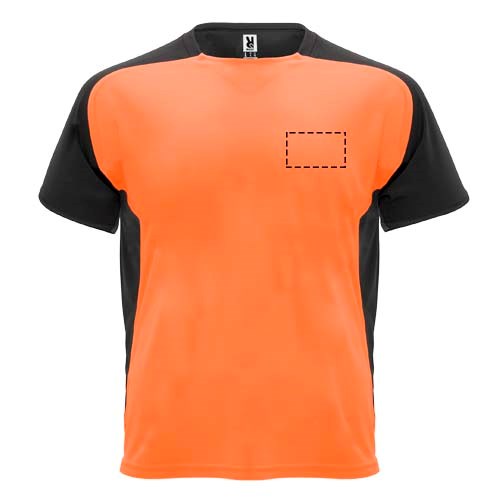 Bugatti T-Shirt Unisex aus recyceltem Material Fluor Orange, schwarz
