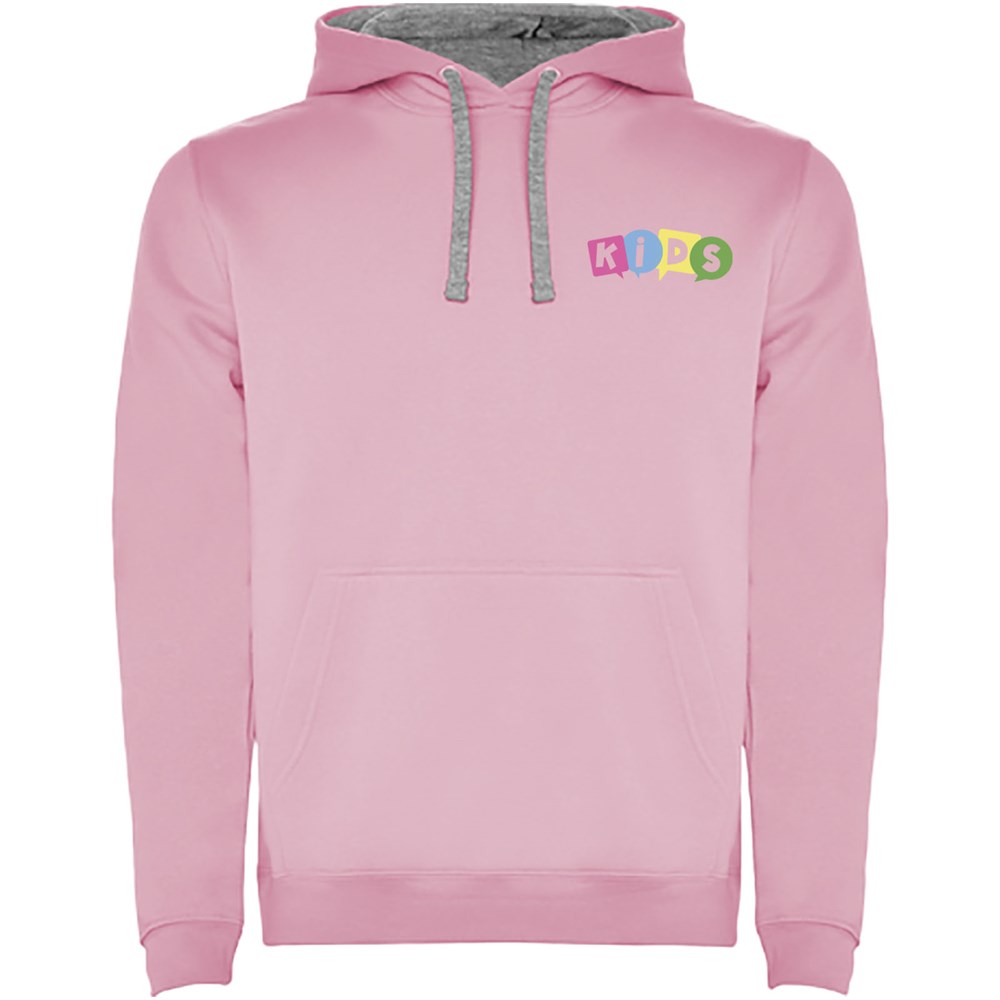 Urban Kapuzenpullover für Kinder hellrosa, Marl Grey