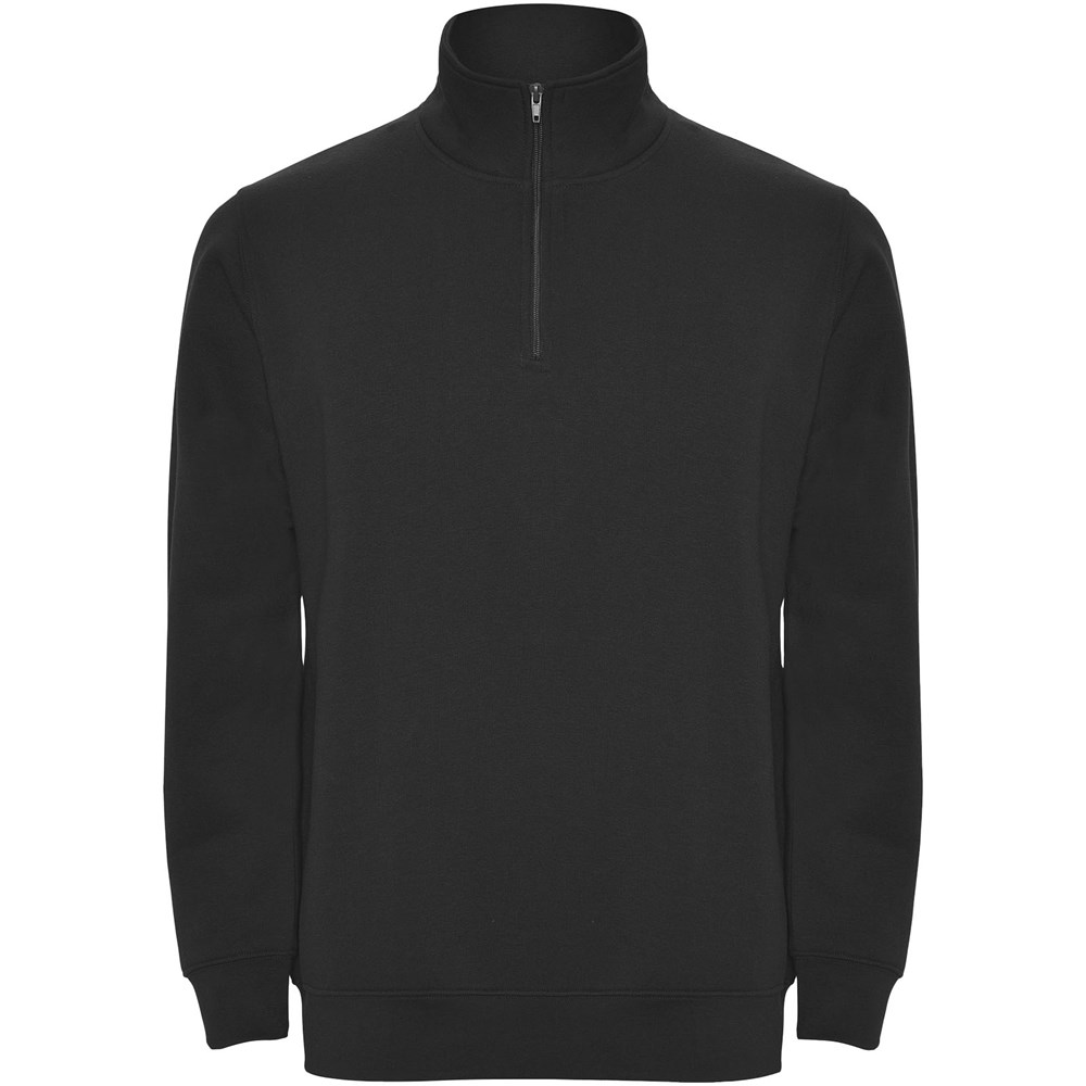 Aneto Pullover mit Viertelreissverschluss schwarz