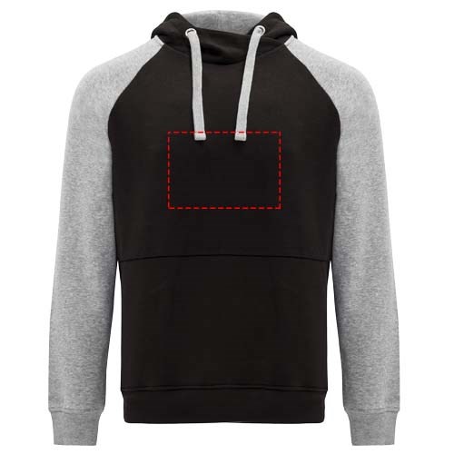 Badet zweifarbiger Kapuzenpullover für Kinder schwarz, heather grau