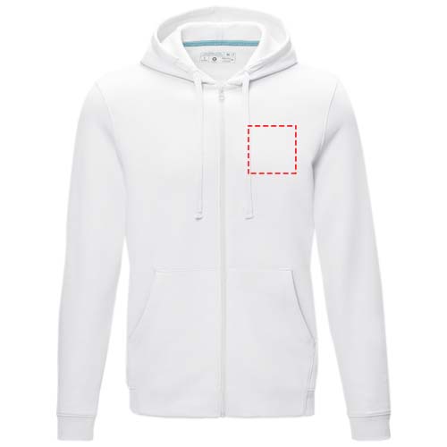 Ruby Hoodie mit durchgehendem Reissverschluss aus Bio-Material für Herren weiss