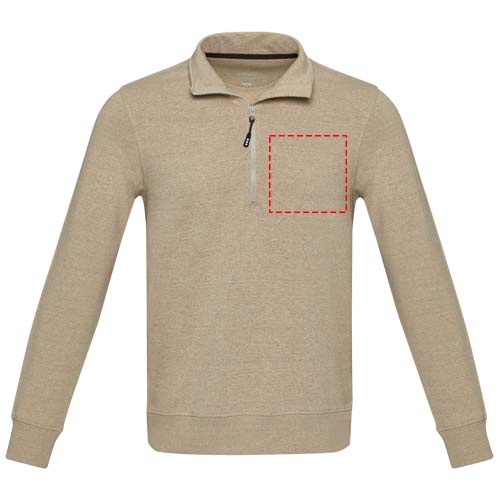 Tin Aware™ Pullover mit Half-Zip Reissverschluss aus recyceltem Material Unisex Oatmeal