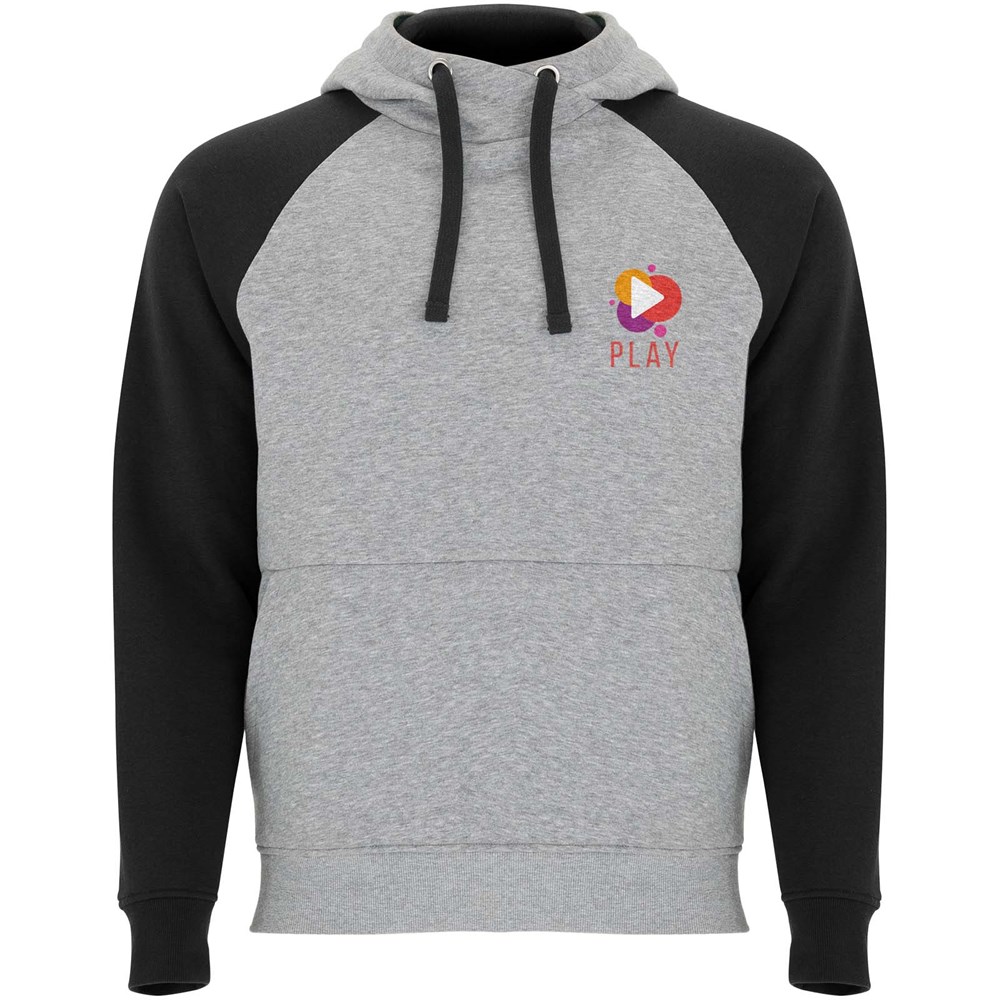 Badet zweifarbiger Kapuzenpullover Unisex heather grau, schwarz