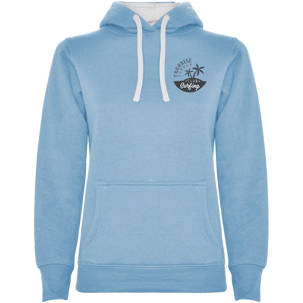 Urban Kapuzenpullover für Damen himmelblau, weiss