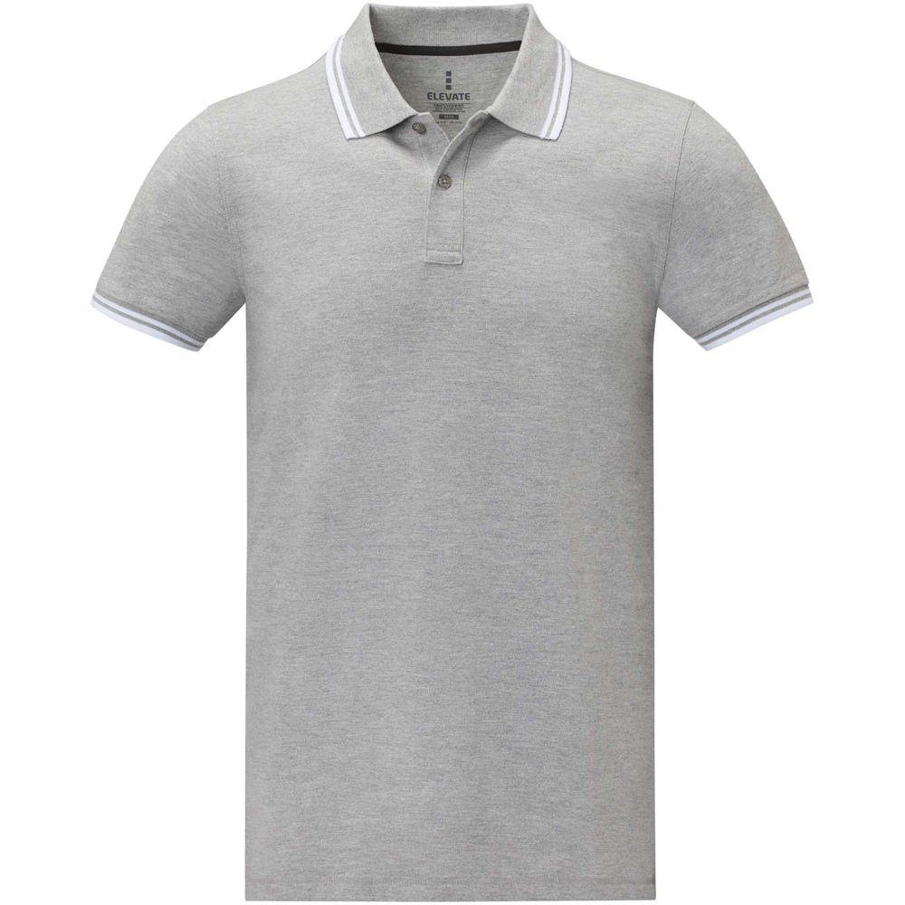 Amarago Polo mit abgesetztem Rand für Herren heather grau