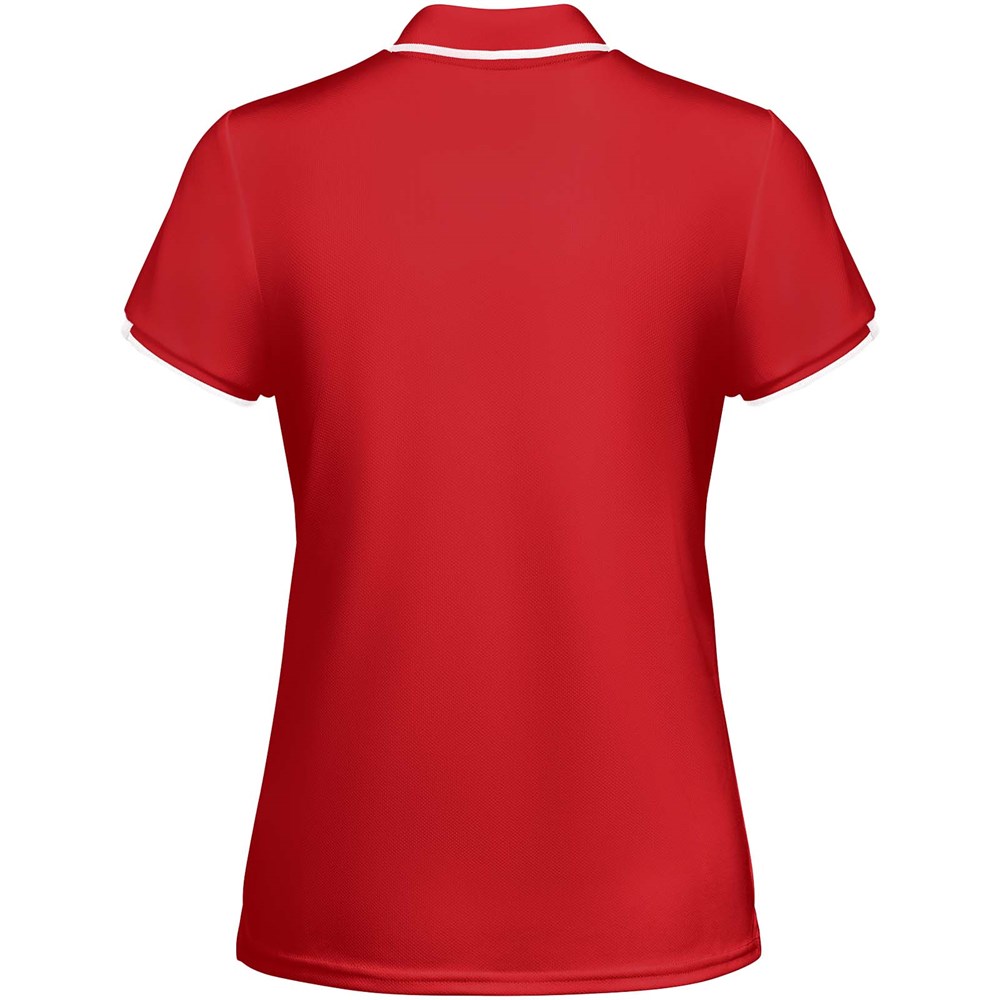 Tamil Sport Poloshirt für Damen rot, weiss
