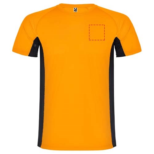 Shanghai Sport T-Shirt für Kinder Fluor Orange, schwarz