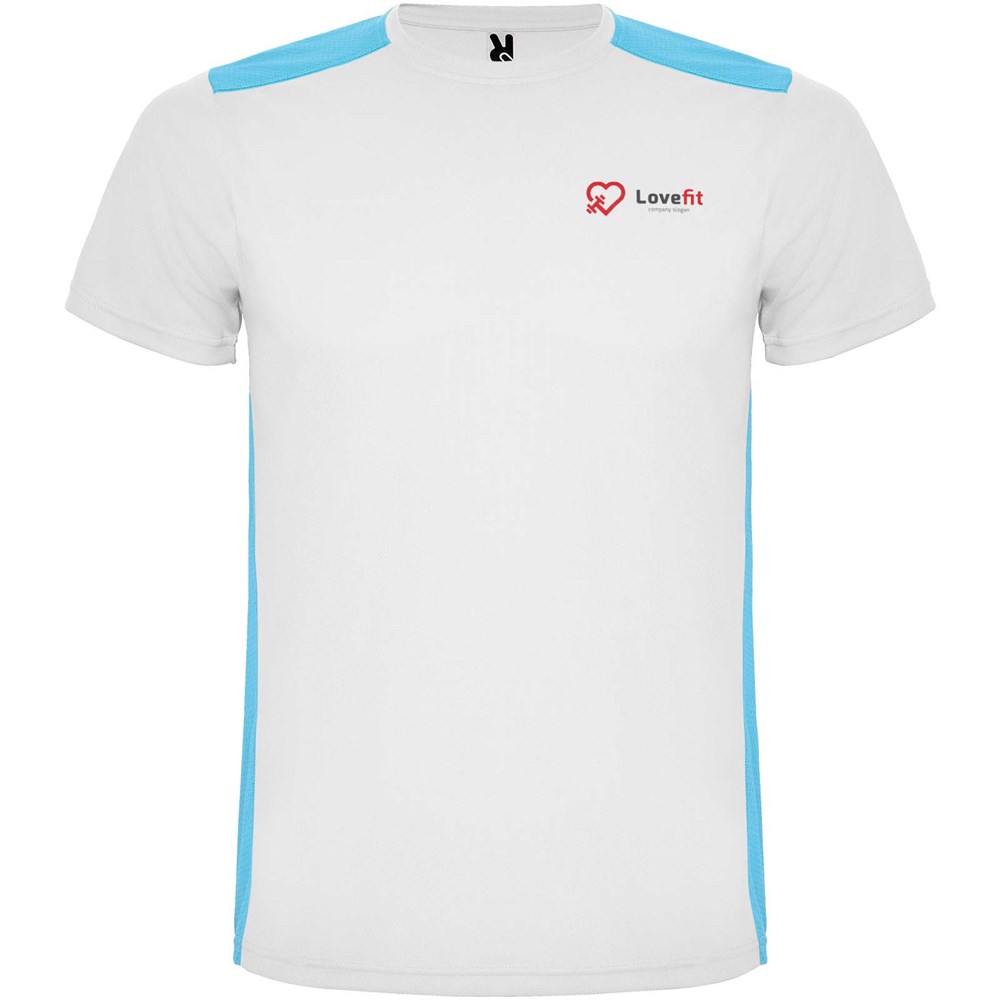 Detroit Sport T-Shirt für Kinder weiss, türkis