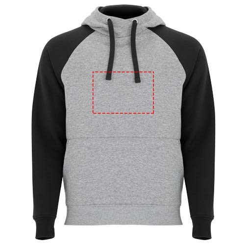 Badet zweifarbiger Kapuzenpullover für Kinder heather grau, schwarz