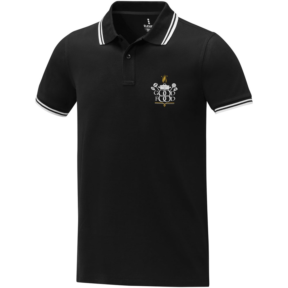 Amarago Polo mit abgesetztem Rand für Herren schwarz