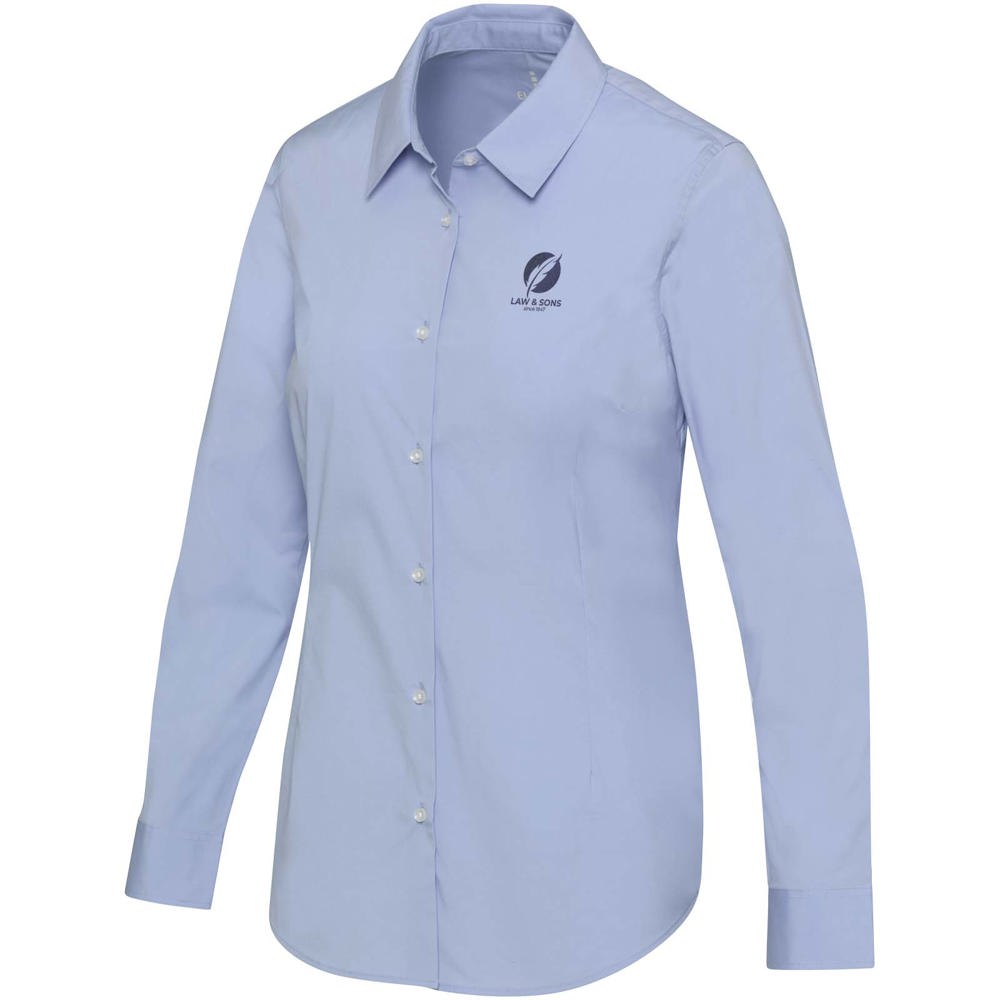Carnelian Popeline Bluse hellblau