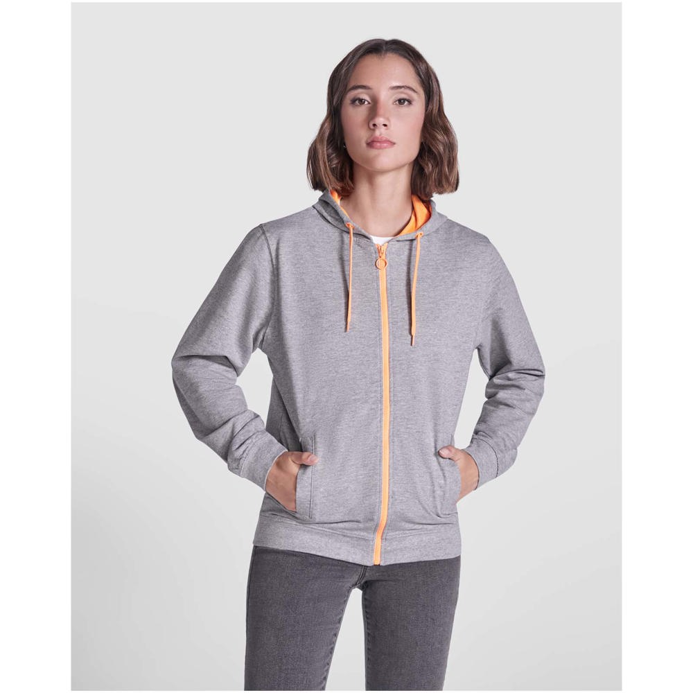 Fuji Kaputzensweatjacke Unisex schwarz, fluororange