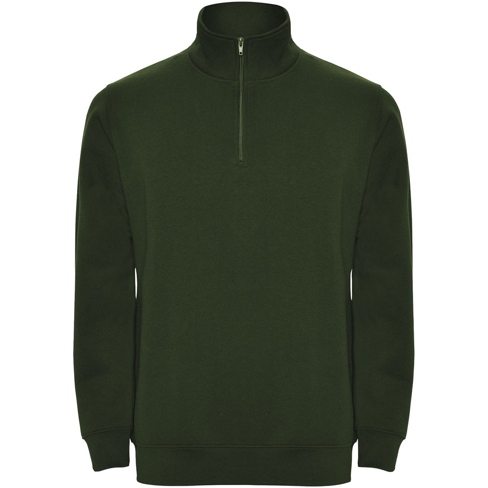 Aneto Pullover mit Viertelreissverschluss dunkelgrün